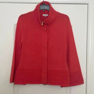 Cache Orange Zip Up Sweater Size M